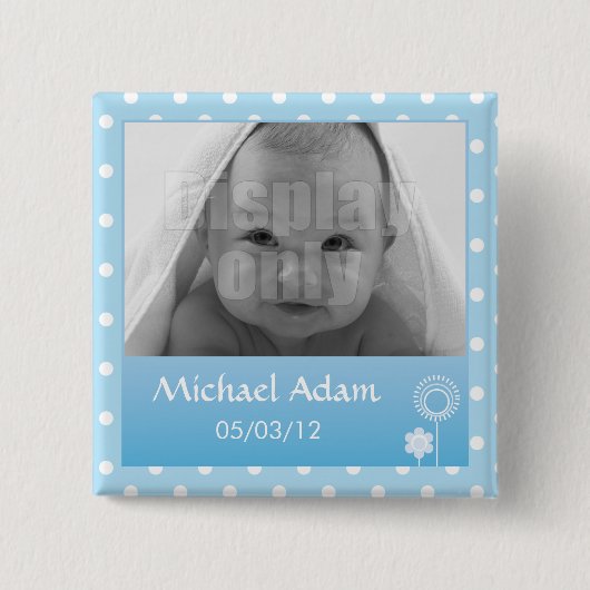 Badge Carré 5 Cm Kitty - goupille bleue (Devant)