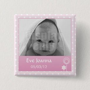 Badge Carré 5 Cm Kitty - pin rose