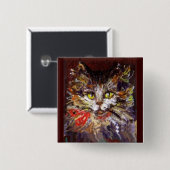 BADGE CARRÉ 5 CM KITTY PORTRAIT (Devant & derrière)