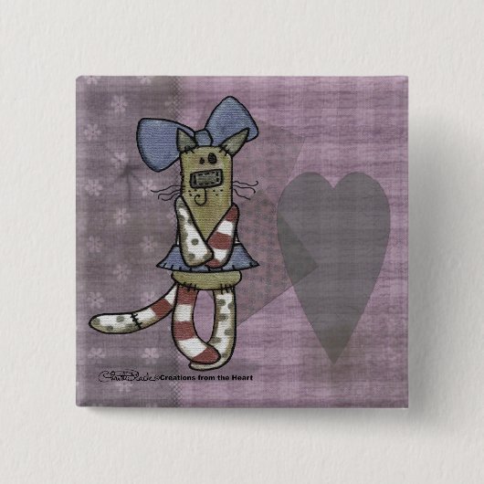 Badge Carré 5 Cm Kitty primitif (Devant)