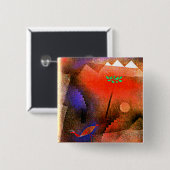 Badge Carré 5 Cm Klee - Oiseaux errants (Devant & derrière)