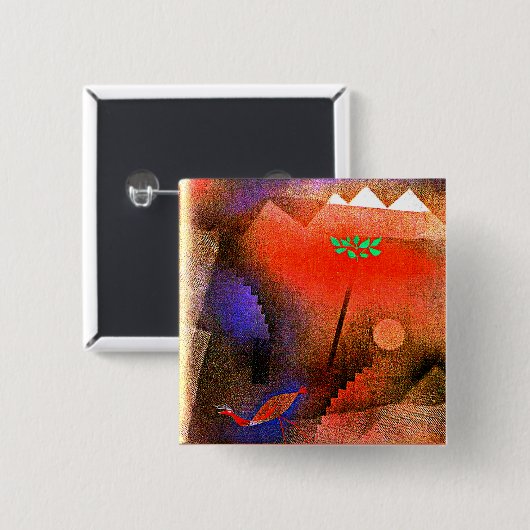 Badge Carré 5 Cm Klee - Oiseaux errants (Devant & derrière)