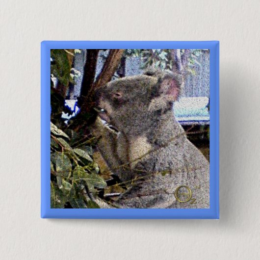 Badge Carré 5 Cm Koala adorable (Devant)