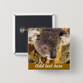 Badge Carré 5 Cm Koala Love_ (Devant & derrière)