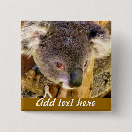 Badge Carré 5 Cm Koala Love_ (Devant)