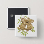 Badge Carré 5 Cm Koala mignons (Devant & derrière)