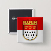 Badge Carré 5 Cm Koln (Cologne) (Devant & derrière)