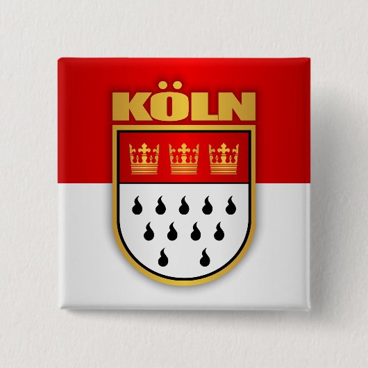 Badge Carré 5 Cm Koln (Cologne) (Devant)