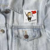 Badge Carré 5 Cm Kolya "révolution !" bouton (En situation)