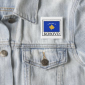 Badge Carré 5 Cm Kosovo (En situation)