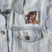 Badge Carré 5 Cm Krampus kidnapping (En situation)
