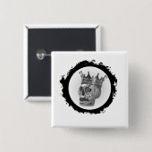 Badge Carré 5 Cm l.i.t. bouton carré de hamlet/R&G (Devant & derrière)