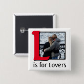 Badge Carré 5 Cm L pour les amoureux (Devant & derrière)
