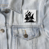 Badge Carré 5 Cm La baie de pirate (En situation)