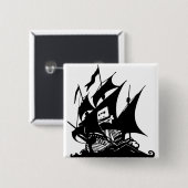 Badge Carré 5 Cm La baie de pirate (Devant & derrière)