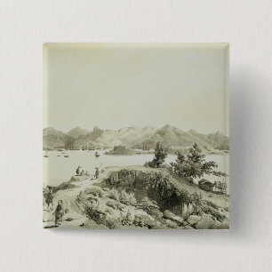 Badge Carré 5 Cm La baie et l'île de Hong Kong, plaquent 4 de 'Ske