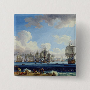 Badge Carré 5 Cm La bataille de Chesma le 5 juillet 1770