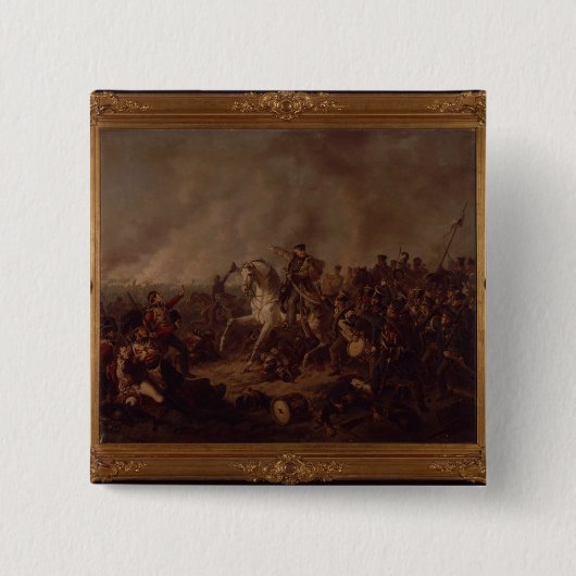 Badge Carré 5 Cm La bataille de waterloo (Devant)