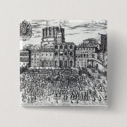 Badge Carré 5 Cm La bénédiction de pape Pius V (Devant)