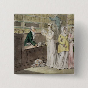 Badge Carré 5 Cm La bibliothèque ambulante (à l'encre et la semaine