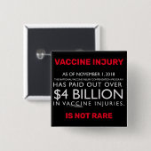 Badge Carré 5 Cm La blessure vaccinique n'est pas rare (Devant & derrière)