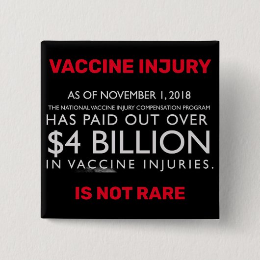Badge Carré 5 Cm La blessure vaccinique n'est pas rare (Devant)