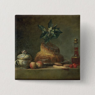Badge Carré 5 Cm La brioche ou le dessert, 1763 (huile sur la