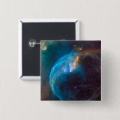 Badge Carré 5 Cm La bulle Nebula, Ngc 7635. (Devant & derrière)