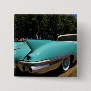 Badge Carré 5 Cm La Cadillac décapotable verte d'Elvis Presley à
