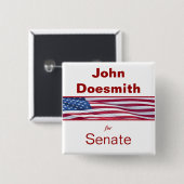 Badge Carré 5 Cm La Campagne Politique Boutonne Les Élections Polit (Devant & derrière)