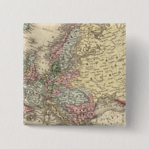 Badge Carré 5 Cm La carte de l'Europe par Mitchell