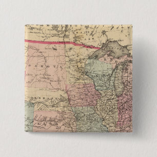 Badge Carré 5 Cm La carte des États-Unis sur la route du Express d