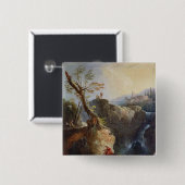 Badge Carré 5 Cm La cascade, 1773 (Devant & derrière)
