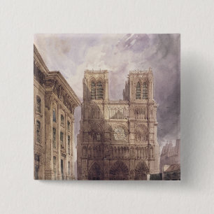 Badge Carré 5 Cm La cathédrale de Notre Dame, Paris, 1836