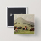 Badge Carré 5 Cm La chasse de Buffalo, c.1832 (Devant & derrière)
