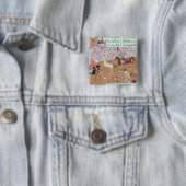 Badge Carré 5 Cm La chasse royale (En situation)