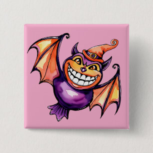 Badge Carré 5 Cm La chauve-souris