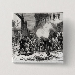 Badge Carré 5 Cm La commune de Paris : Une barricade chez Issy