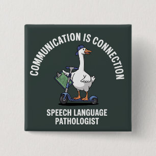Badge Carré 5 Cm La communication est une connexion de la parole La