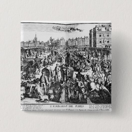 Badge Carré 5 Cm La congestion à Paris (Devant)