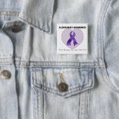 Badge Carré 5 Cm La conscience d'Alzheimer (En situation)
