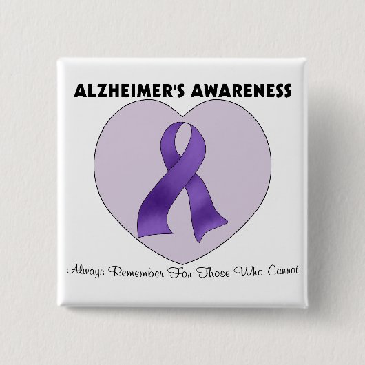 Badge Carré 5 Cm La conscience d'Alzheimer (Devant)