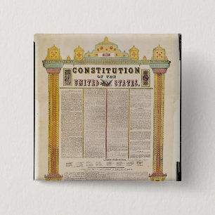 Badge Carré 5 Cm La constitution des Etats-Unis d'Amérique