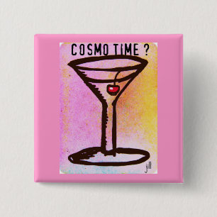 Badge Carré 5 Cm La COPIE de MARTINI de TEMPS de COSMO par Jill