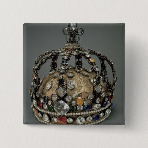 Badge Carré 5 Cm La couronne de Louis XV, 1722 (argent doré, repla