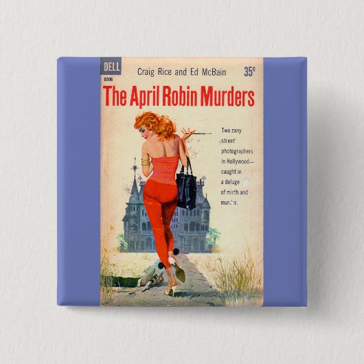 Badge Carré 5 Cm La couverture du roman d'April Robin Murders (Devant)