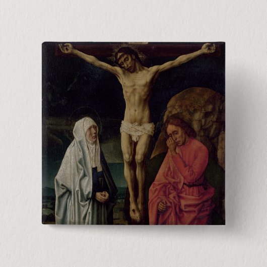 Badge Carré 5 Cm La crucifixion (panneau) 2 (Devant)