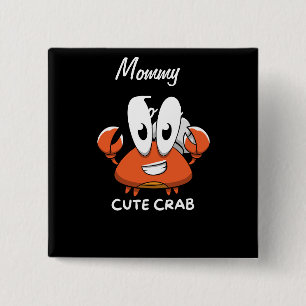 Badge Carré 5 Cm La Cutie Crabtastique.
