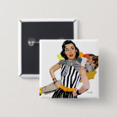 Badge Carré 5 Cm La Dame A Été Insultée 2 (Devant & derrière)