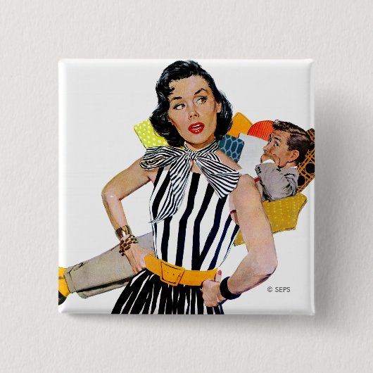 Badge Carré 5 Cm La Dame A Été Insultée 2 (Devant)